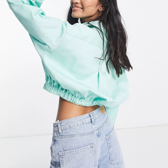 ASOS DESIGN Mint Cropped Shirt Jacket - Picture 4 of 14